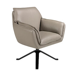 Angel Cerda Fauteuil pivotant en cuir gris foncé