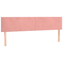 Maison Chic Lot de 2 Têtes de lit design pour chambre - Décoration de lit Rose 100x5x78/88 cm Velours -MN92280