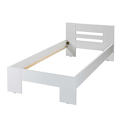 Pegane Lit adute en bois coloris blanc - longueur 204 x profondeur 96 x hauteur 71 cm