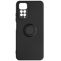 Avizar Coque pour Xiaomi Redmi Note 11 et Note 11s soft touch avec bague support Noir