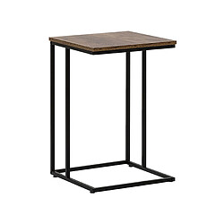 Beliani Table appoint en imitation bois foncé TROY