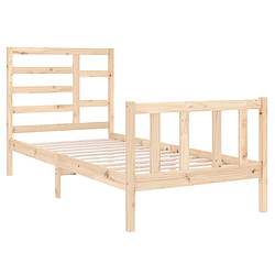 Avis vidaXL Cadre de lit sans matelas bois massif 75x190 cm