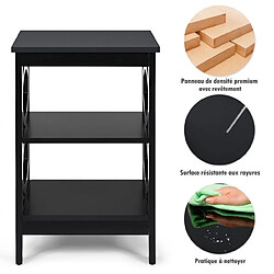 Avis Helloshop26 Table de chevet table d'appoint à 3 niveaux table basse simple et contemporain pour chambre salon 40 x 40 x 61 cm noir 20_0006010