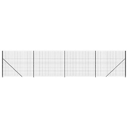 vidaXL Clôture en treillis métallique avec bride anthracite 1,6x10 m