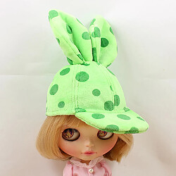 oreilles de lapin en peluche de mode a culminé bouchon pour 1/6 blythe poupée tenue verte