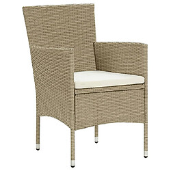 Acheter Maison Chic Ensemble à manger d'extérieur 9 pcs avec coussins,Salon de jardin,Mobilier de jardin Poly rotin Beige -GKD185161