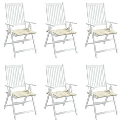 Avis vidaXL Coussins de chaise jardin lot de 6 crème 50x50x3cm tissu oxford