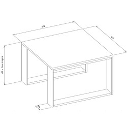 Avis Vivaldi Table Basse Madera Chene Artisan Noir 67 cm