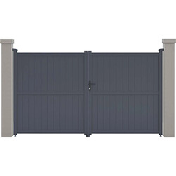 Habitat Et Jardin Portail aluminium Maurice - 299.5 x 155.9 cm - Gris