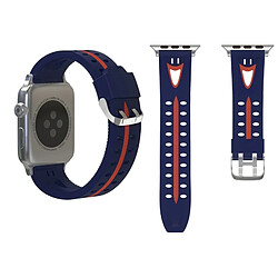 Wewoo Bracelet bleu et rouge pour Apple Watch Series 3 & 2 & 1 42mm Mode Sourire Visage Motif Silicone +