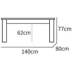 Pegane Table à manger en aggloméré et mélamine finition cambrian coloris chêne doré - Longueur 140 x Profondeur 80 x Hauteur 77 cm