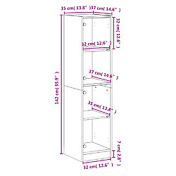 vidaXL Buffet avec portes en verre chêne sonoma 35x37x142 cm pas cher