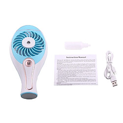 Wewoo Ventilateur Transparent et bleu Mini Portable USB Rechargeable Humidificateur de Brume d'Eau de Refroidissement Air Condiction avec Réservoir & Clé de Contrôle & Lampe & Vaporisateur la Indicateur & Spray, Capacité du d'Eau: 23ml pas cher