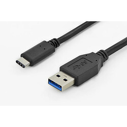 Digitus 1m, USB3.0-C/USB3.0-A câble USB USB A USB C Noir