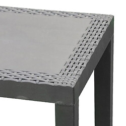 Mes Table basse de jardin 59x46x40 cm en plastique effet rotin anthracite