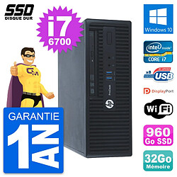 PC HP ProDesk 400 G3 SFF Intel Core i7-6700 RAM 32Go SSD 960Go Windows 10 Wifi - Occasion