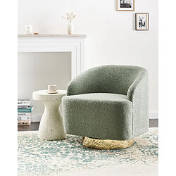 Beliani Fauteuil LAVIK Bouclé Vert clair