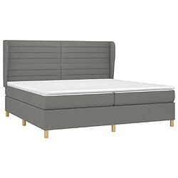 Avis Maison Chic Lit Adulte - Lit simple Lit à sommier tapissier avec matelas moelleux - Meuble de Chambre - Gris foncé 200x200cm Tissu -MN42654