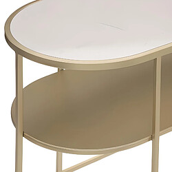 Avis Pegane Table basse en marbre et fer coloris doré - longueur 52 x Profondeur 31 x Hauteur 45 cm