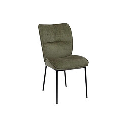 Acheter Vente-Unique Lot de 2 chaises en tissu texturé et métal noir - Vert - TIANIVA