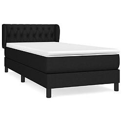 vidaXL Sommier à lattes de lit avec matelas Noir 100x200 cm Tissu