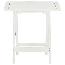 vidaXL Table de bistro Blanc 46x46x47 cm Bois d'acacia massif