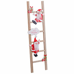 BigBuy Christmas Décorations de Noël Multicouleur Bois Escalier Père Noël 17 x 1,8 x 60 cm