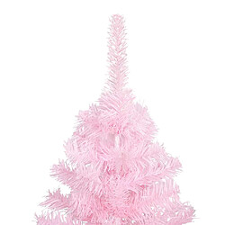 vidaXL Arbre de Noël artificiel pré-éclairé et boules rose 180 cm PVC