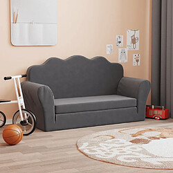 Maison Chic Canapé-lit convertible 2 places, Clic-Clac pour enfants anthracite peluche douce -GKD62592