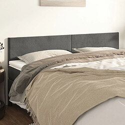 Maison Chic Lot de 2 Têtes de lit design pour chambre - Décoration de lit Gris foncé 100x5x78/88 cm Velours -MN44789