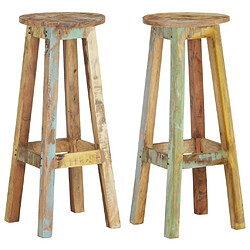 vidaXL Tabourets de bar lot de 2 bois massif de récupération