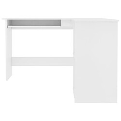 Helloshop26 Bureau table poste de travail meuble d'ordinateur informatique étude d'angle en forme de L 120 x 140 x 75 cm blanc 02_0023681