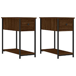 Maison Chic Lot de 2 Tables de chevet - Tables de Nuit chêne marron 30x60x60cm bois d'ingénierie