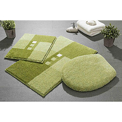 Linea Due MERKUR Tapis de Bain, Polyacrylique Supersoft, Vert, 40x50+50x80 cm