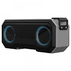 General Haut-parleur Bluetooth portable, haut-parleur étanche IPX7 sans fil avec caisson de basses, volume plus fort de 16 W, temps de lecture plus long, Bluetooth 5.0, lumière RVB ambiante, temps de lecture de 12 heures (gris clair)