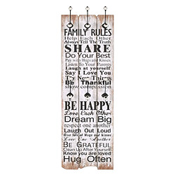 vidaXL Porte-manteau mural avec 6 crochets 120 x 40 cm FAMILY RULES