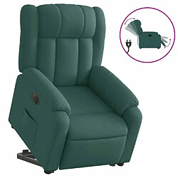 Maison Chic Fauteuil Relax pour salon, Fauteuil inclinable électrique vert foncé tissu -GKD15105