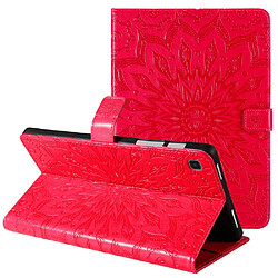 Etui en PU motif tournesol avec support rouge pour votre Samsung Galaxy Tab A7 10.4 (2020)/T505/T500