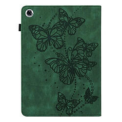 Etui en PU motif papillon avec support et porte-cartes vert pour votre Lenovo Tab M10 HD Gen 2 TB-X306X