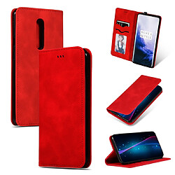 Wewoo Housse Coque Etui en cuir avec rabat horizontal magnétique Business Skin Feel pour OnePlus 7 Pro Rouge