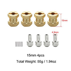 Acheter Adaptateur D'entraînement De Moyeu Hexagonal De Roue En Laiton RC 4 Pièces Pour Chenille Axiale Scx10 RC 15mm