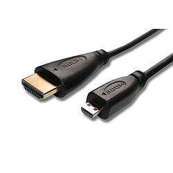 Vhbw Câble 5,0 m HDMI, Micro-HDMI, 19 broches, branchement HDMI A sur un branchement HDMI D - Pour appareil photo, smartphone, Tv...