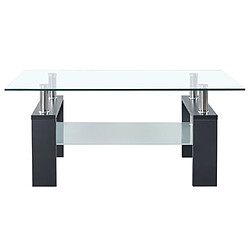 vidaXL Table basse Gris et transparent 95x55x40 cm Verre trempé