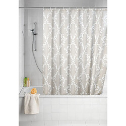 WENKO Rideau de douche anti-moisissure Baroque - Polyester - 180 x 200 cm - Beige