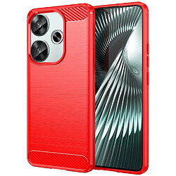 Htdmobiles Coque pour Xiaomi Redmi Turbo 3 5G et Poco F6 5G - housse etui silicone gel carbone + film ecran - ROUGE