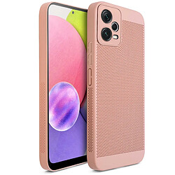 Moozy VentiGuard Coque de téléphone pour Xiaomi Redmi Note 12 Pro 5G, Rose Pastel - Housse Respirante avec Motif Perforé pour Circulation de l'Air, Ventilation, Anti-Surchauffe