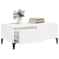 Maison Chic Table basse,Table Console Table d'appoint, Table pour salon Blanc 90x50x36,5 cm Bois d'ingénierie -MN34229 pas cher