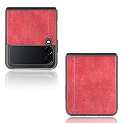 Coque en TPU + PU ligne de couture rouge pour votre Samsung Galaxy Z Flip3 5G