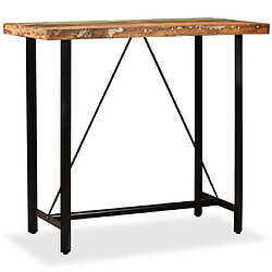 vidaXL Ensemble de bar 5 pcs Bois de récupération Cuir véritable et toile