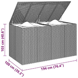 Acheter vidaXL Boîte à coussins de jardin Résine tressée 194x100x103 cm Marron